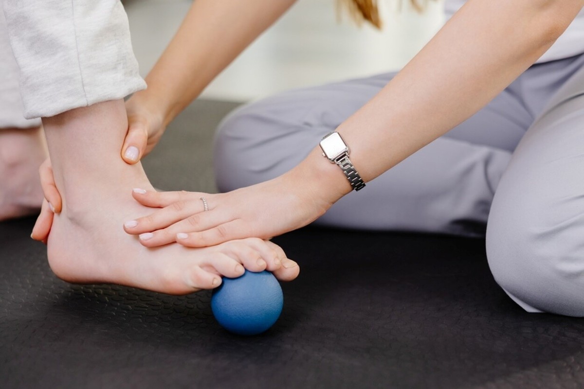 Physical therapy session for the ankle